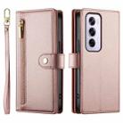 For OPPO Reno12 Pro Global Nine Card-slot Zipper Wallet Bag Leather Phone Case(Pink) - 2