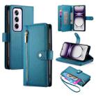 For OPPO Reno12 Pro Global Nine Card-slot Zipper Wallet Bag Leather Phone Case(Blue) - 1