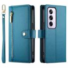 For OPPO Reno12 Pro Global Nine Card-slot Zipper Wallet Bag Leather Phone Case(Blue) - 2