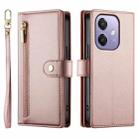 For OPPO A3 4G / 5G Global / A3X 4G / 5G India Nine Card-slot Zipper Wallet Bag Leather Phone Case(Pink) - 2