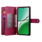 For OPPO Reno12 F 4G / 5G / F27 India Nine Card-slot Zipper Wallet Bag Leather Phone Case(Red) - 3