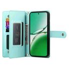 For OPPO Reno12 F 4G / 5G / F27 India Nine Card-slot Zipper Wallet Bag Leather Phone Case(Mint Green) - 3