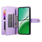 For OPPO Reno12 F 4G / 5G / F27 India Nine Card-slot Zipper Wallet Bag Leather Phone Case(Purple) - 3