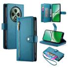 For OPPO Reno12 F 4G / 5G / F27 India Nine Card-slot Zipper Wallet Bag Leather Phone Case(Blue) - 1