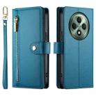 For OPPO Reno12 F 4G / 5G / F27 India Nine Card-slot Zipper Wallet Bag Leather Phone Case(Blue) - 2