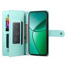 For OPPO Reno13 F 4G / 5G Nine Card-slot Zipper Wallet Bag Leather Phone Case(Mint Green) - 3
