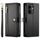 For OPPO Reno13 F 4G / 5G Nine Card-slot Zipper Wallet Bag Leather Phone Case(Black) - 2
