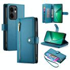 For OPPO Reno13 F 4G / 5G Nine Card-slot Zipper Wallet Bag Leather Phone Case(Blue) - 1