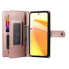 For OPPO Reno14 Global / Reno14 F 5G Nine Card-slot Zipper Wallet Bag Leather Phone Case(Pink) - 3