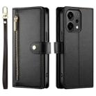 For OPPO Reno14 Global / Reno14 F 5G Nine Card-slot Zipper Wallet Bag Leather Phone Case(Black) - 2
