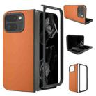 For Google Pixel 9 Pro Fold PU Leather Black Frame Full Coverage Phone Case(Orange) - 1