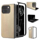 For Google Pixel 9 Pro Fold PU Leather Black Frame Full Coverage Phone Case(Gold) - 1