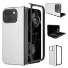 For Google Pixel 9 Pro Fold PU Leather Black Frame Full Coverage Phone Case(White) - 1