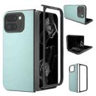 For Google Pixel 9 Pro Fold PU Leather Black Frame Full Coverage Phone Case(Light Blue) - 1