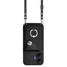 For Redmi Turbo 4 Pro / Poco F7 Organ Card Bag Ring Holder Phone Case with Long Lanyard(Black) - 2