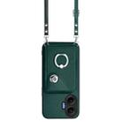 For Redmi Turbo 4 Pro / Poco F7 Organ Card Bag Ring Holder Phone Case with Long Lanyard(Green) - 2