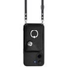 For Redmi A5 4G 171.7mm / Poco C71 Organ Card Bag Ring Holder Phone Case with Long Lanyard(Black) - 2