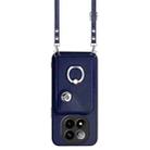 For Redmi Note 14 Pro+ 5G Global Organ Card Bag Ring Holder Phone Case with Long Lanyard(Blue) - 2