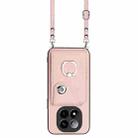 For Redmi Note 14 Pro+ 5G Global Organ Card Bag Ring Holder Phone Case with Long Lanyard(Pink) - 2