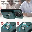 For Redmi Note 14 Pro+ 5G Global Organ Card Bag Ring Holder Phone Case with Long Lanyard(Green) - 3