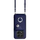 For Redmi Note 14 Pro 5G Global Organ Card Bag Ring Holder Phone Case with Long Lanyard(Blue) - 2