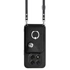 For Redmi Note 14 Pro 5G Global Organ Card Bag Ring Holder Phone Case with Long Lanyard(Black) - 2