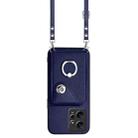 For Redmi Note 12 4G Global Organ Card Bag Ring Holder Phone Case with Long Lanyard(Blue) - 2