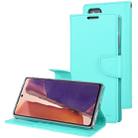 For Samsung Galaxy Note20 Ultra GOOSPERY Bravo Diary Crazy Horse Texture Horizontal Flip Leather Case With Bracket & Card Slot & Wallet(Mint Green) - 1