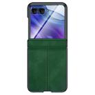 For Motorola Razr 50 Ultra Integrated Film Hinge Folding PU Phone Case(Green) - 1