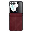 For Motorola Razr 50 Integrated Film Hinge Folding PU Phone Case(Red) - 1