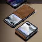 For Motorola Razr 50 Integrated Film Hinge Folding PU Phone Case(Grey) - 3