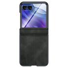 For Motorola Razr 60 Ultra Integrated Film Hinge Folding PU Phone Case(Black) - 1