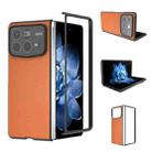 For Xiaomi Mix Fold 4 PU Leather Black Frame Full Coverage Phone Case(Orange) - 1