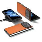 For Xiaomi Mix Fold 4 PU Leather Black Frame Full Coverage Phone Case(Orange) - 2