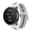 For Suunto Race S Colorful Hole Silicone Watch Band(White Black) - 1