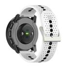 For Suunto Race S Colorful Hole Silicone Watch Band(White Black) - 2