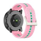 For Suunto Race S Colorful Hole Silicone Watch Band(Pink Mint Green) - 2