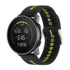 For Suunto Race S Colorful Hole Silicone Watch Band(Black Lime Green) - 1