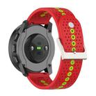 For Suunto Race S Colorful Hole Silicone Watch Band(Red Green) - 2