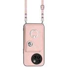 For Xiaomi Civi 4 Pro Organ Card Bag Ring Holder Phone Case with Long Lanyard(Pink) - 2