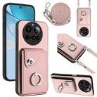 For Xiaomi 15 Ultra Organ Card Bag Ring Holder Phone Case with Long Lanyard(Pink) - 1