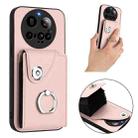 For Xiaomi 15 Ultra Organ Card Bag Ring Holder Phone Case with Long Lanyard(Pink) - 3