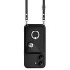 For Xiaomi Poco X7 Pro Organ Card Bag Ring Holder Phone Case with Long Lanyard(Black) - 2