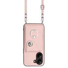 For Xiaomi Poco X7 Pro Organ Card Bag Ring Holder Phone Case with Long Lanyard(Pink) - 2