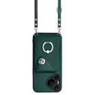 For Huawei Pura 70 Pro / 70 Pro+ Organ Card Bag Ring Holder Phone Case with Long Lanyard(Green) - 2