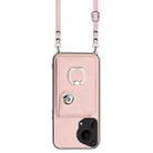 For Huawei Pura 70 Ultra Organ Card Bag Ring Holder Phone Case with Long Lanyard(Pink) - 2