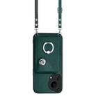 For Huawei Pura 70 Ultra Organ Card Bag Ring Holder Phone Case with Long Lanyard(Green) - 2