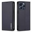 For iPhone 14 Pro Max LC.IMEEKE L1 Series Frosted Fine Texture PU Phone Case(Black) - 2