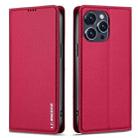 For iPhone 14 Pro Max LC.IMEEKE L1 Series Frosted Fine Texture PU Phone Case(Red) - 2