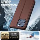 For iPhone 14 Pro LC.IMEEKE L1 Series Frosted Fine Texture PU Phone Case(Brown) - 3